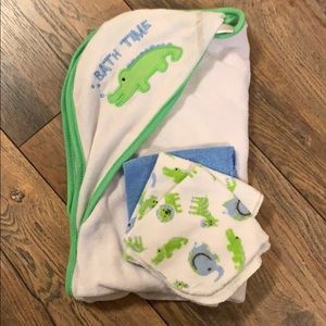 Hooded Towel & Three Washcloths